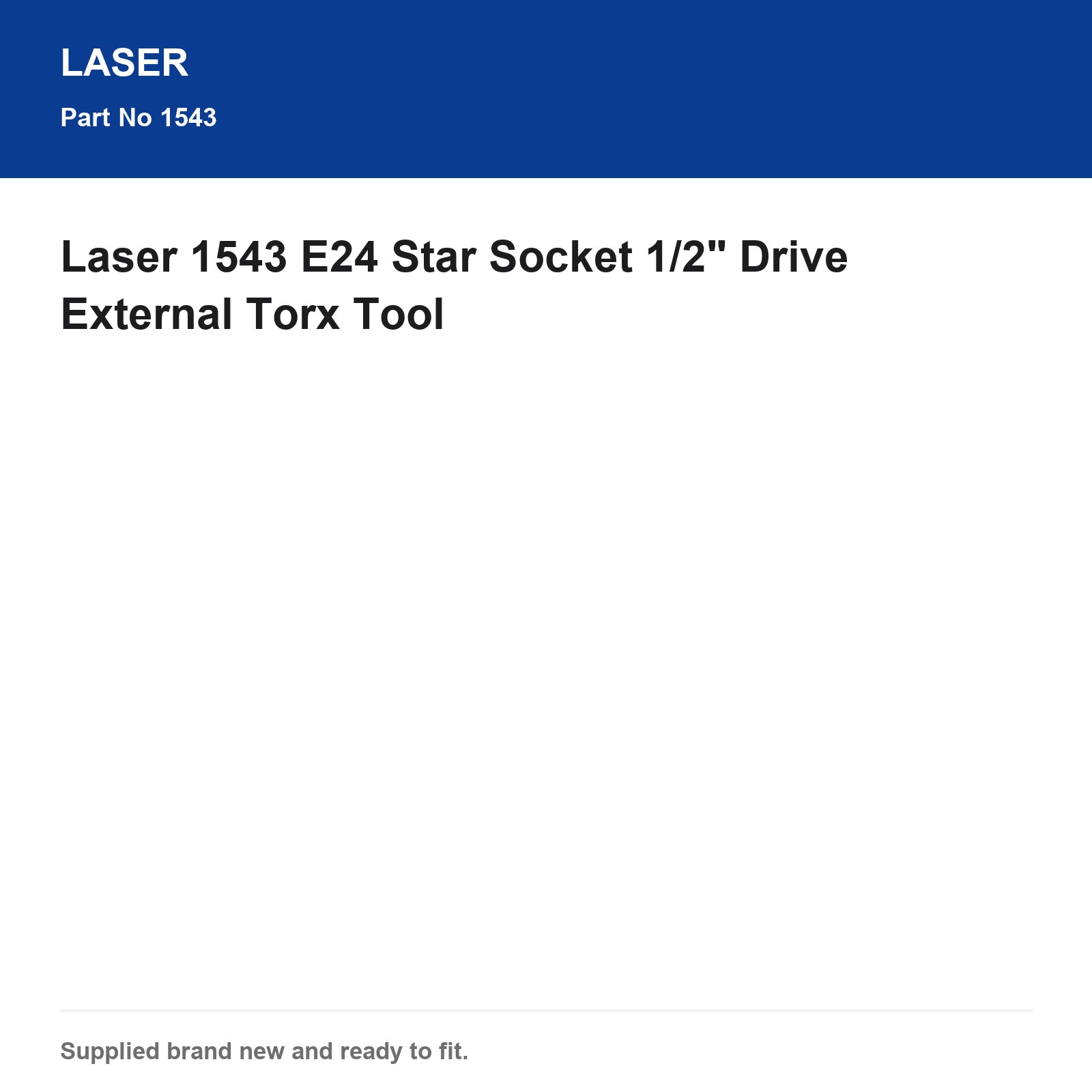 Laser 1543 E24 Star Socket 1/2" Drive External Torx Tool - Image 5