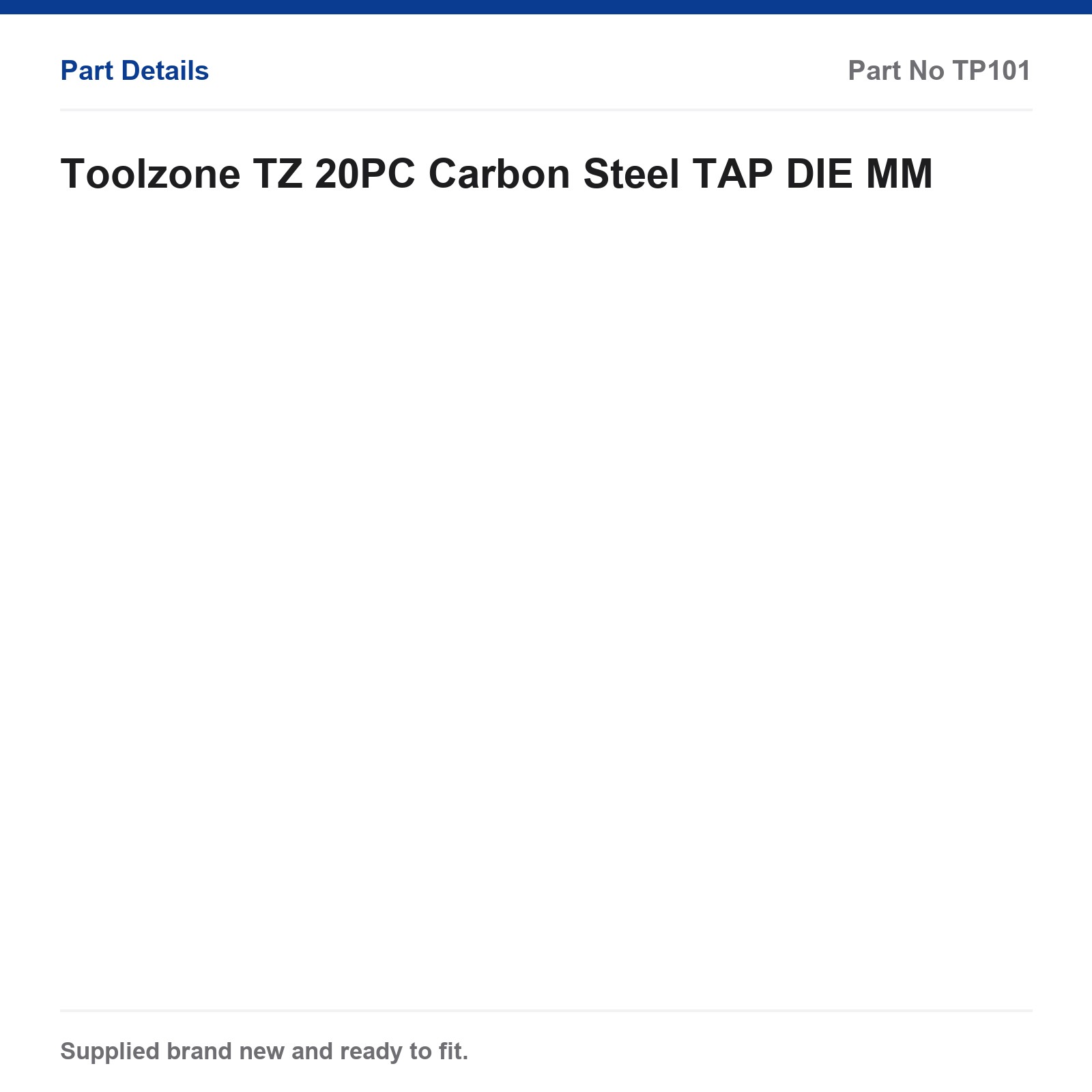 Tap & Die Set Metric 20PC Carbon Steel Toolzone TP101 - Image 3