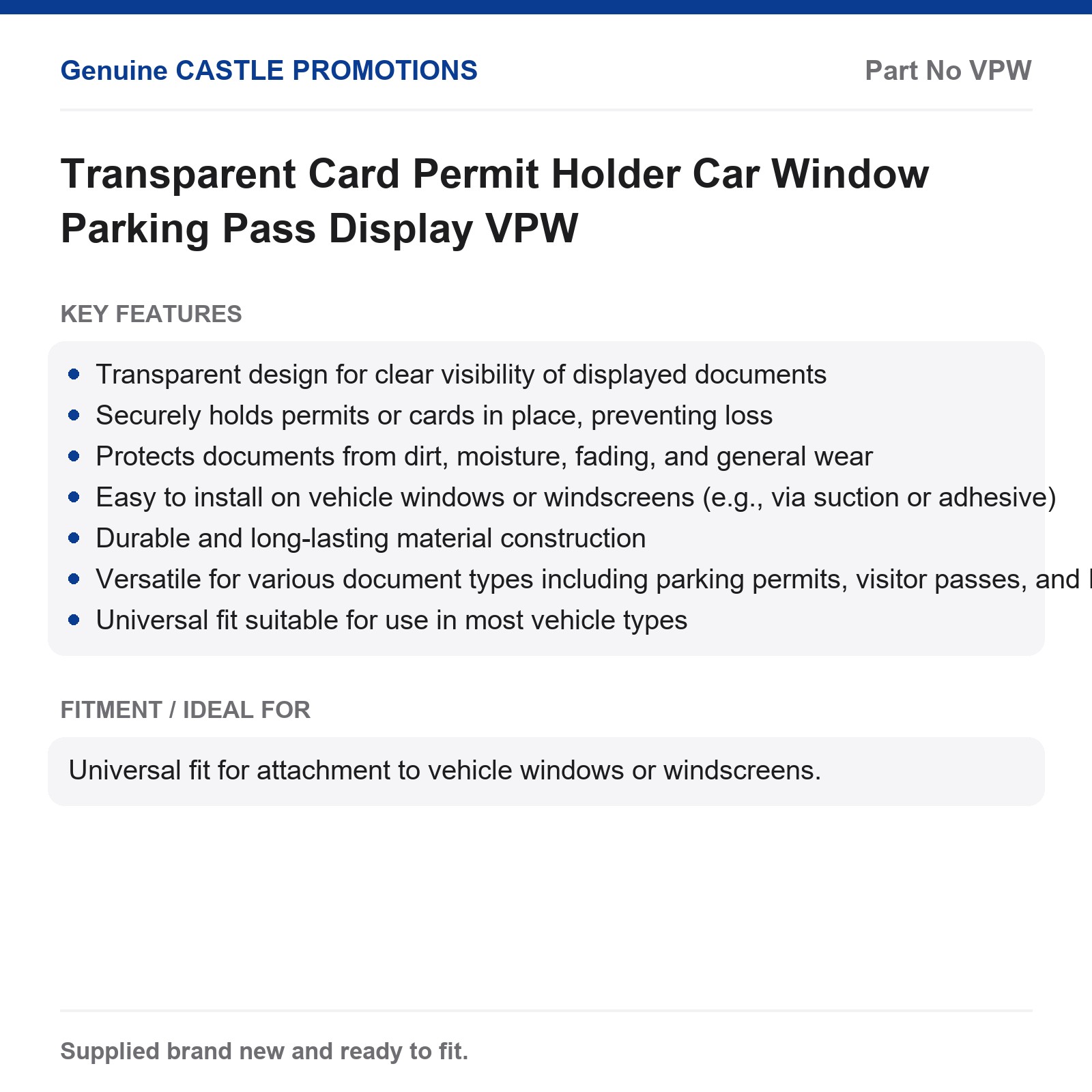 Parking Permit Holder Transparent Car Window Display - Image 4