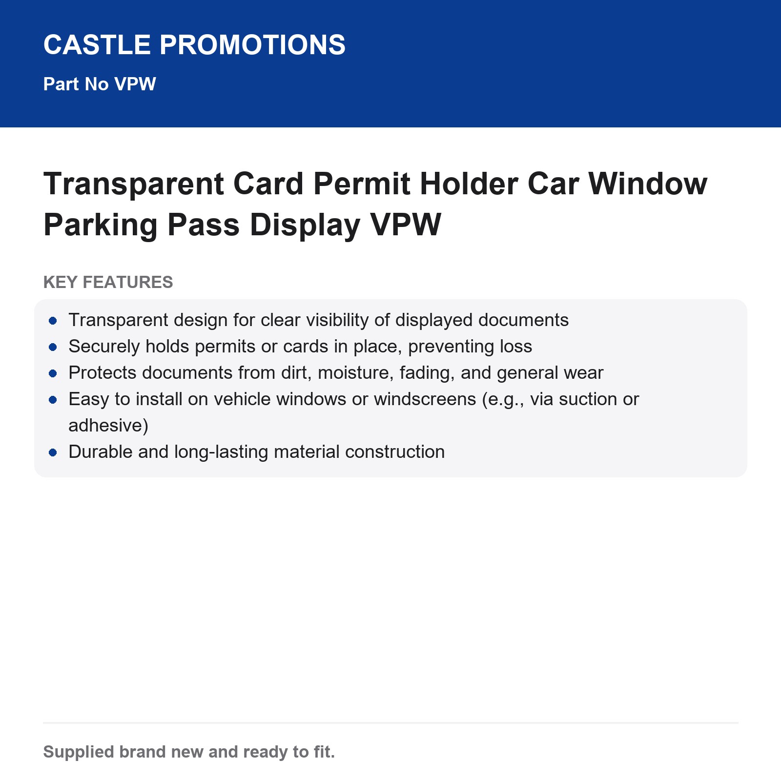 Parking Permit Holder Transparent Car Window Display - Image 5