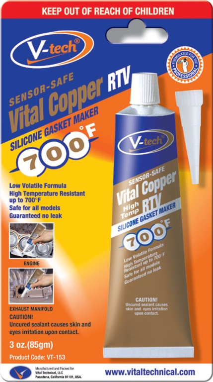 High Temp Copper RTV Gasket Maker Sealant 85gm STREETWIZE VT-153