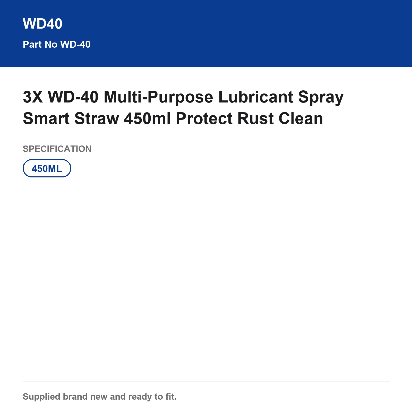 3X WD-40 Multi-Purpose Lubricant Spray Smart Straw 450ml Protect Rust Clean - Image 3