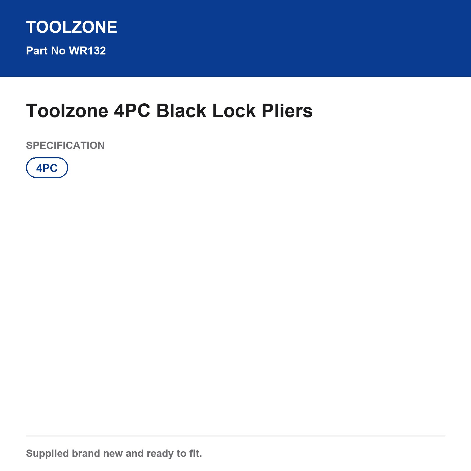Locking Pliers Set Toolzone 4 Piece Black WR132 - Image 5
