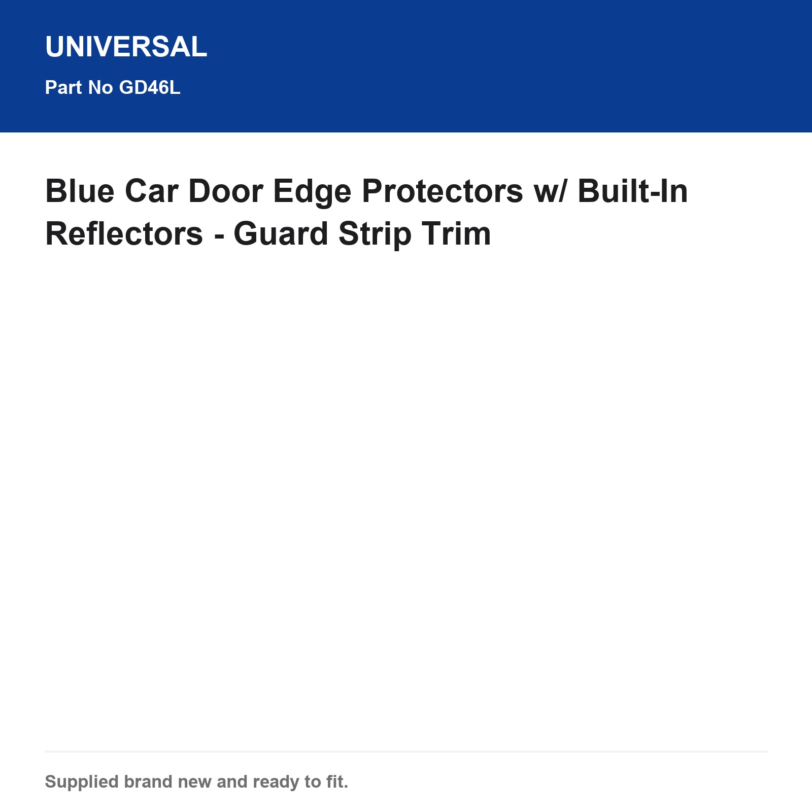 Blue Car Door Edge Protectors w/ Built-In Reflectors - Guard Strip Trim - Image 3