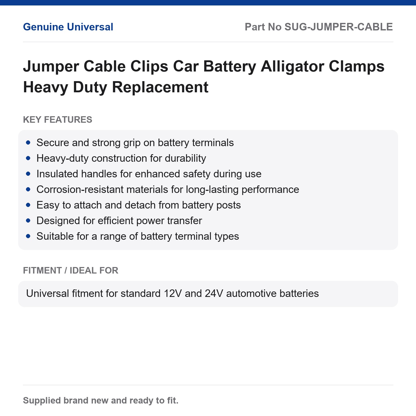 Jumper Cable Clips Car Battery Alligator Clamps Heavy Duty Replacement - Image 2
