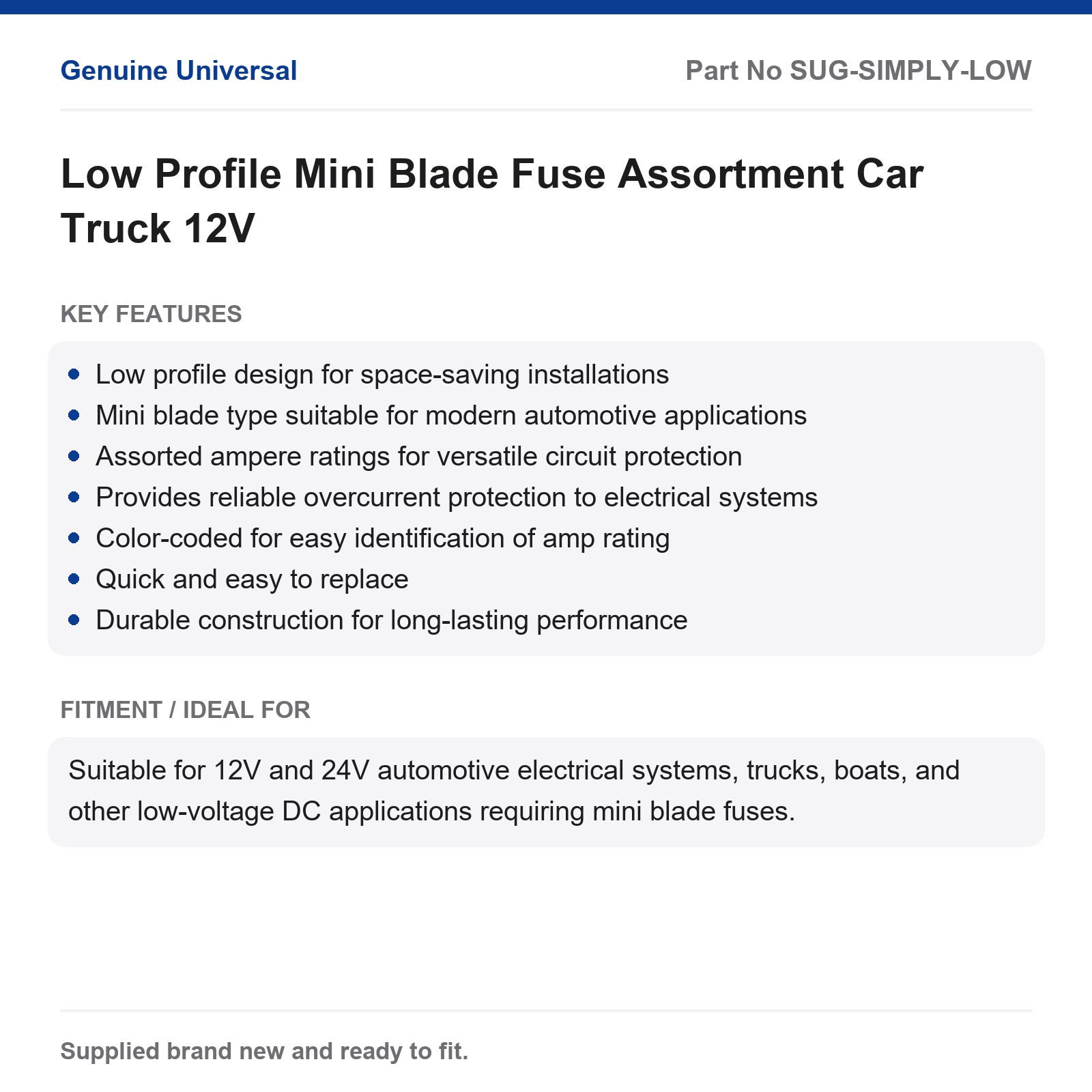 Low Profile Mini Blade Fuse Assortment Car Truck 12V - Image 2