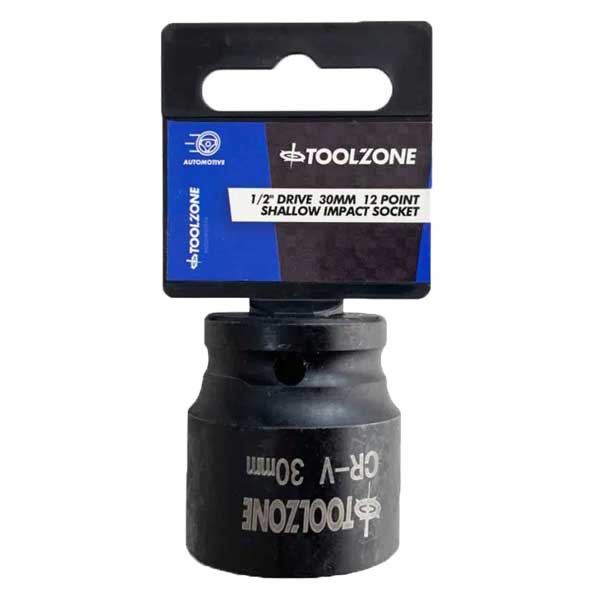 30mm Shallow Impact Socket 1/2″ Drive Toolzone Chrome Molybdenum