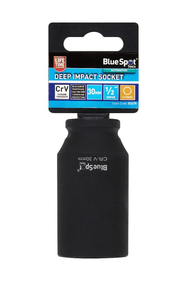BlueSpot 30mm 1/2″ Drive Deep Impact Socket 12 Point