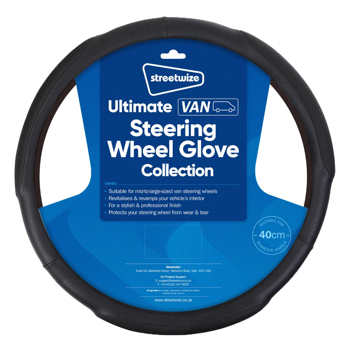 Streetwize Van Steering Wheel Cover Soft Grip Black - Image 2