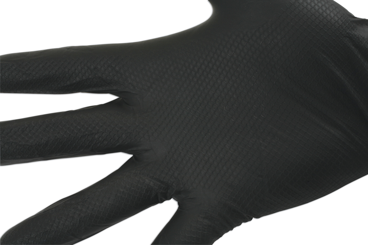 Grippaz XLarge Black Nitrile Work Gloves 50pc Box - Image 3