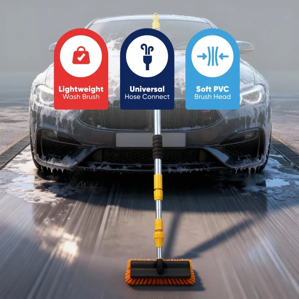 Streetwize 3m Telescopic Car Wash Brush Squeegee Bugshifter