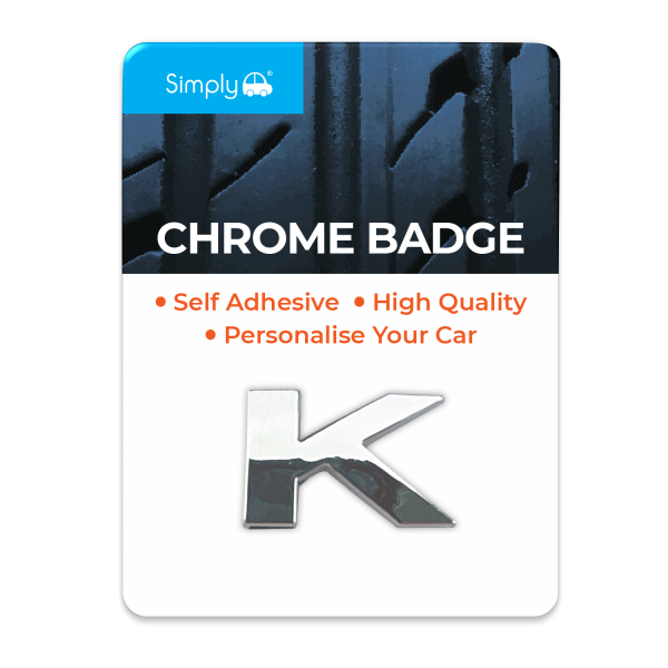 Simply Self-Adhesive Chrome Letter K Car Badge