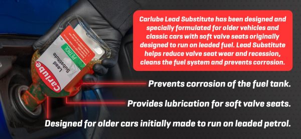 CARLUBE Classic Car Lead Substitute 300ml Fuel Additive Valve Protection