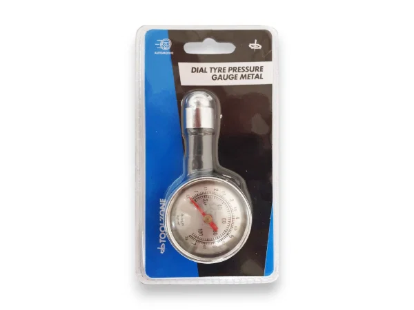 Tyre Pressure Gauge Metal Dial Toolzone Garage Workshop Tool - Image 3