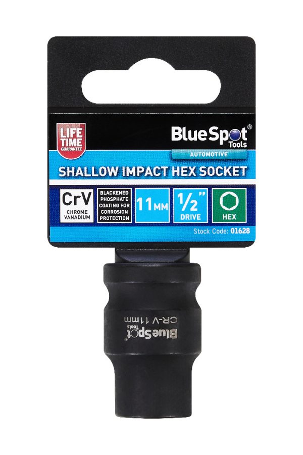 BlueSpot 11mm Individual Shallow Impact Hex Socket