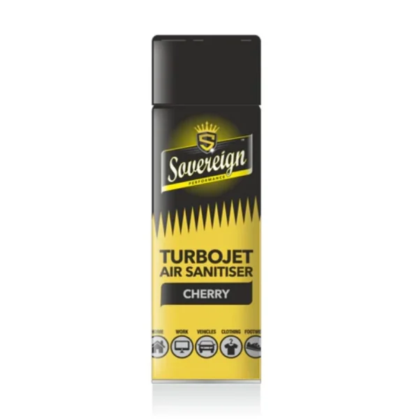SOVEREIGN Car Air Freshener Sanitiser Spray Cherry Turbojet