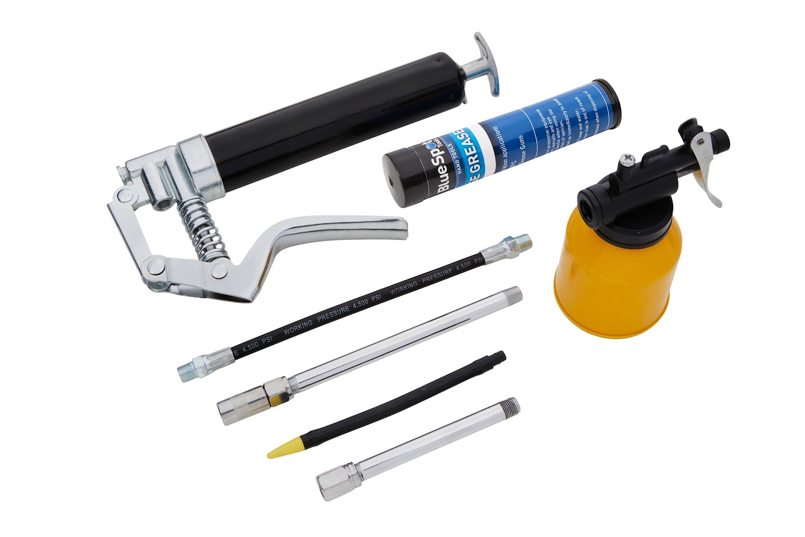 BlueSpot 120cc Mini Grease Gun & Oil Can Set Zinc Alloy A3 Steel 1/8" NPT 3oz - Image 2