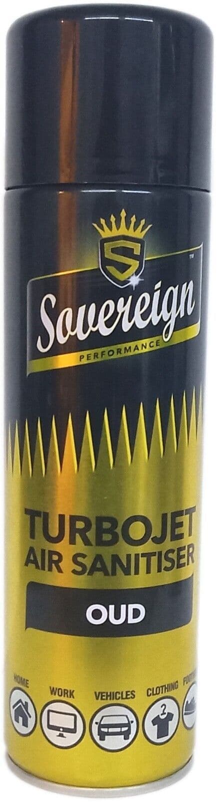 SOV Sovereign Car Air Freshener Odor Eliminator Spray Oud 500ml Turbojet