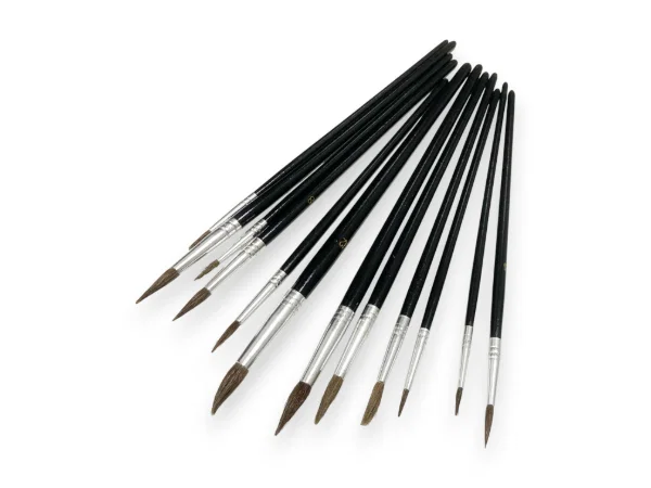 Artist Paint Brush Set 12PC Pointed Toolzone BR012 - Image 2
