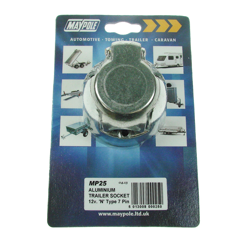 Maypole 7 Pin 12N Type Aluminium Trailer Caravan Towbar Towing Socket