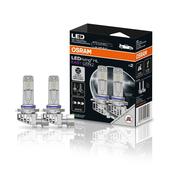 OSRAM HIR2 9012 LED Headlight Bulb Twin Pack Gen2 (9005DWESY2-2HB)