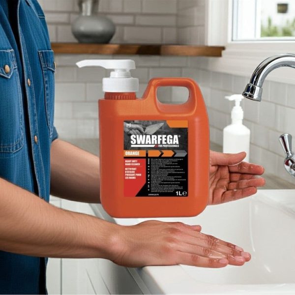 Swarfega Orange 1 Litre Hand Cleaner Pump Heavy Duty Garage Workshop Soap