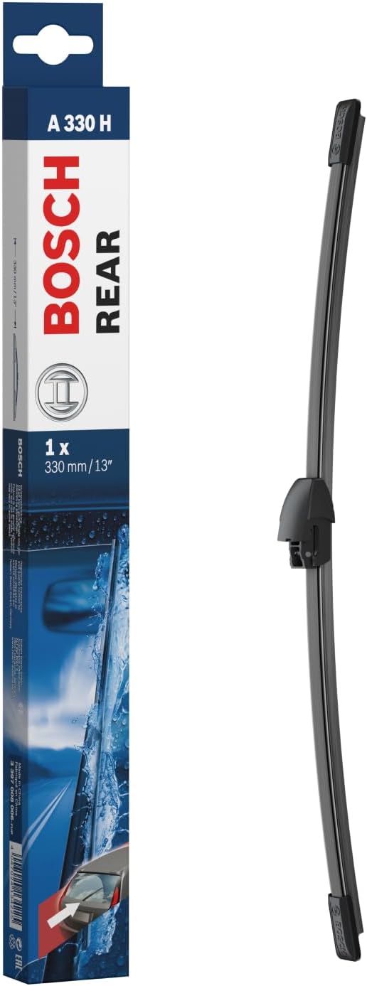 A Bosch rear wiper blade in its pack