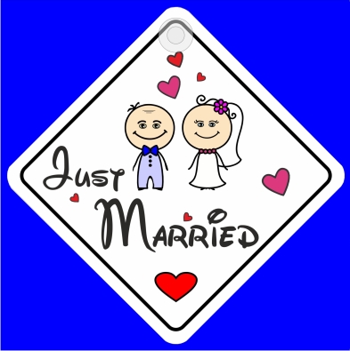 Just Married Wedding Car Sign Decal Decoration Bridal Auto Accessory