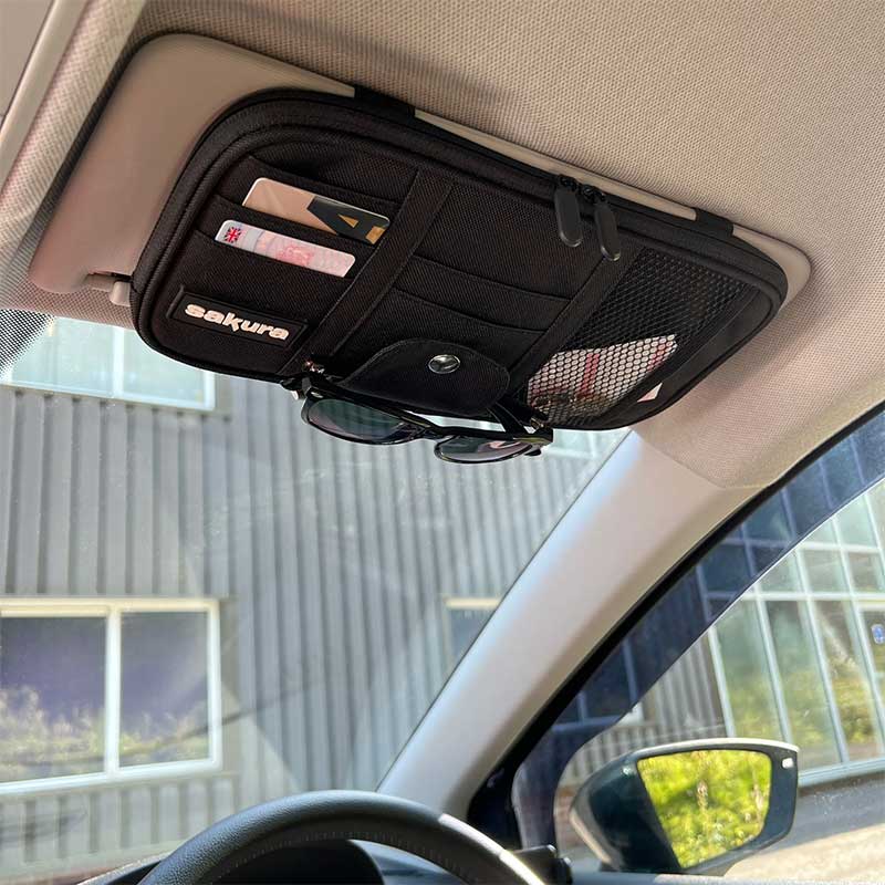 Sakura Car Sun Visor Organiser Storage Pen Card Holder Universal