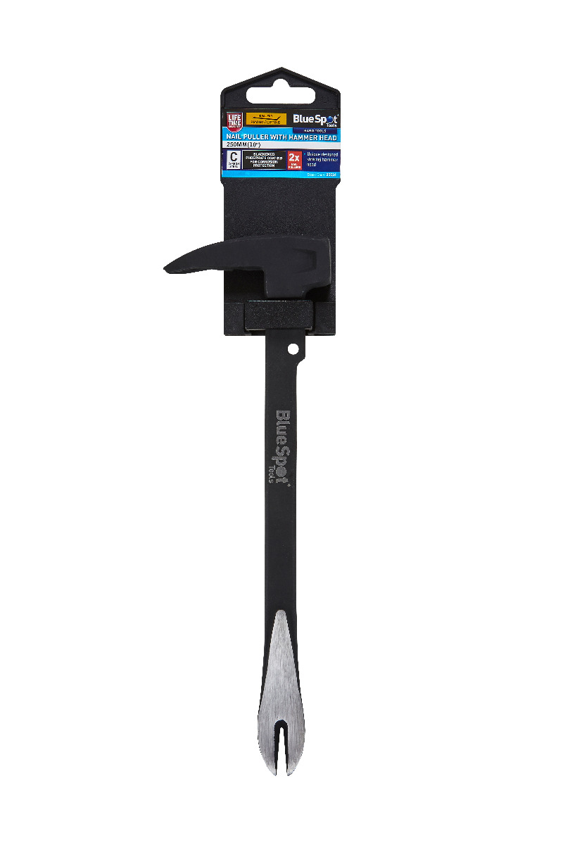 BlueSpot Nail Puller Prying Hammer Heat Treated Carbon Steel 250mm (10″)