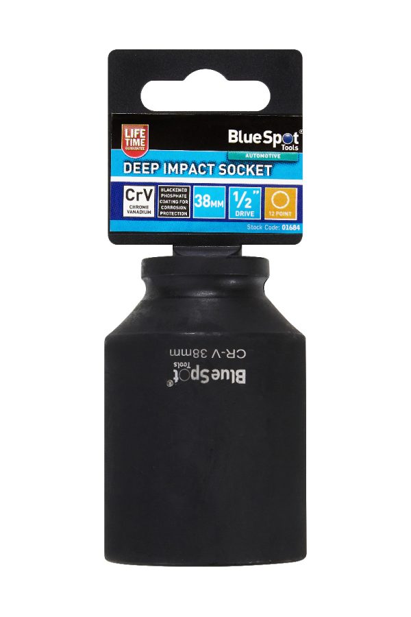 BlueSpot 38mm Deep 12 Point Impact Socket