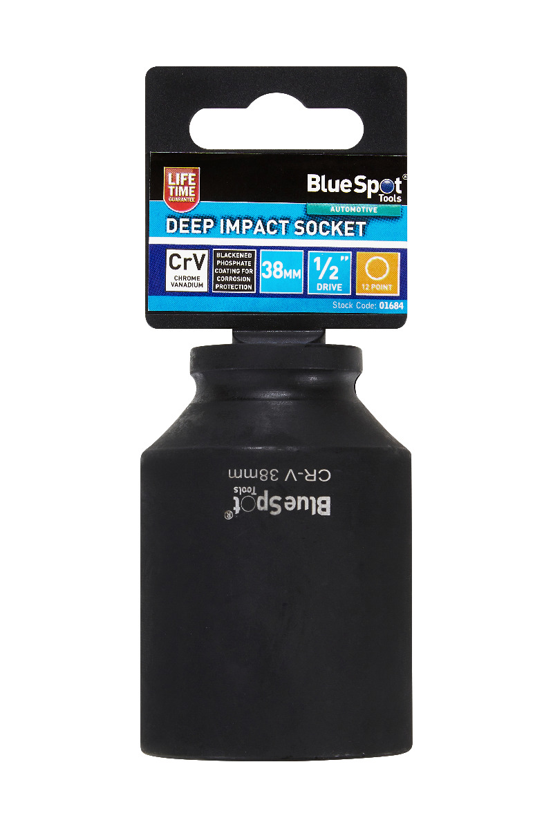 BlueSpot 38mm Deep 12 Point Impact Socket