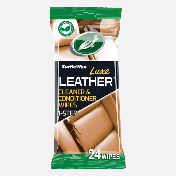TURTLE WAX Luxe Leather Wipes Car Leather Cleaner Conditioner