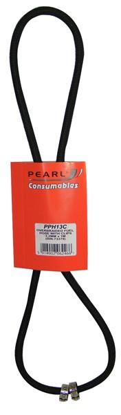PEARL PPH13C Fuel Hose Rubber Overbraided 3.2mm x 1m w/ Clips