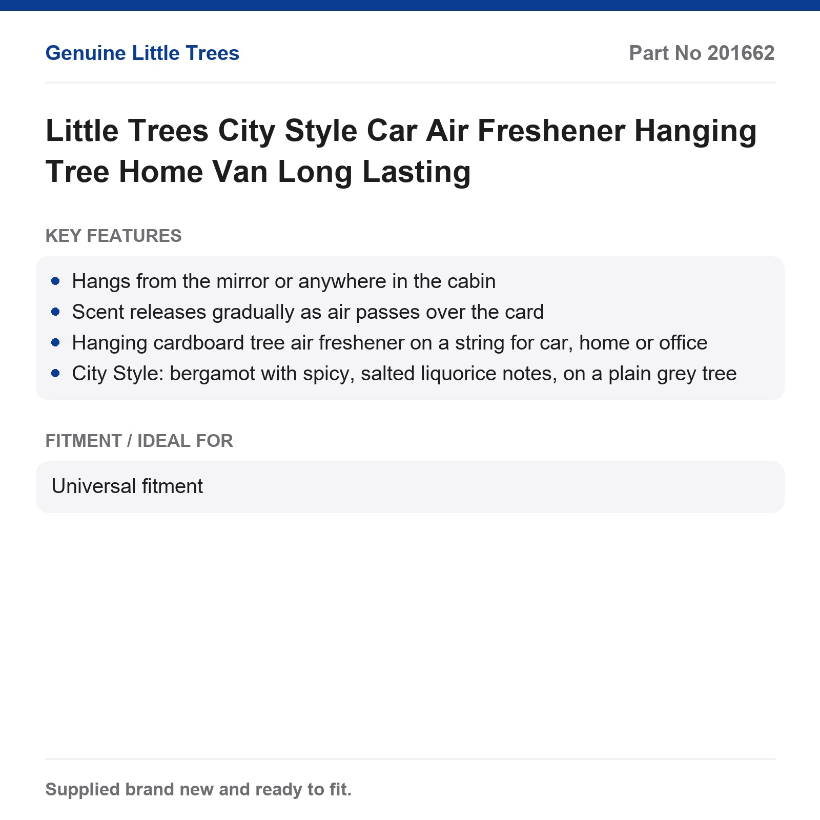 Little Trees City Style Car Air Freshener Hanging Tree Home Van Long Lasting
