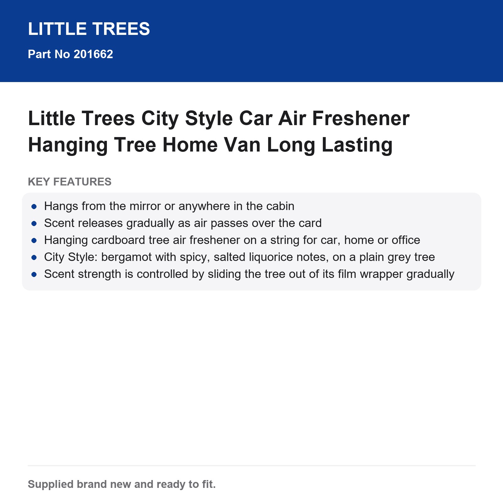 Little Trees City Style Car Air Freshener Hanging Tree Home Van Long Lasting
