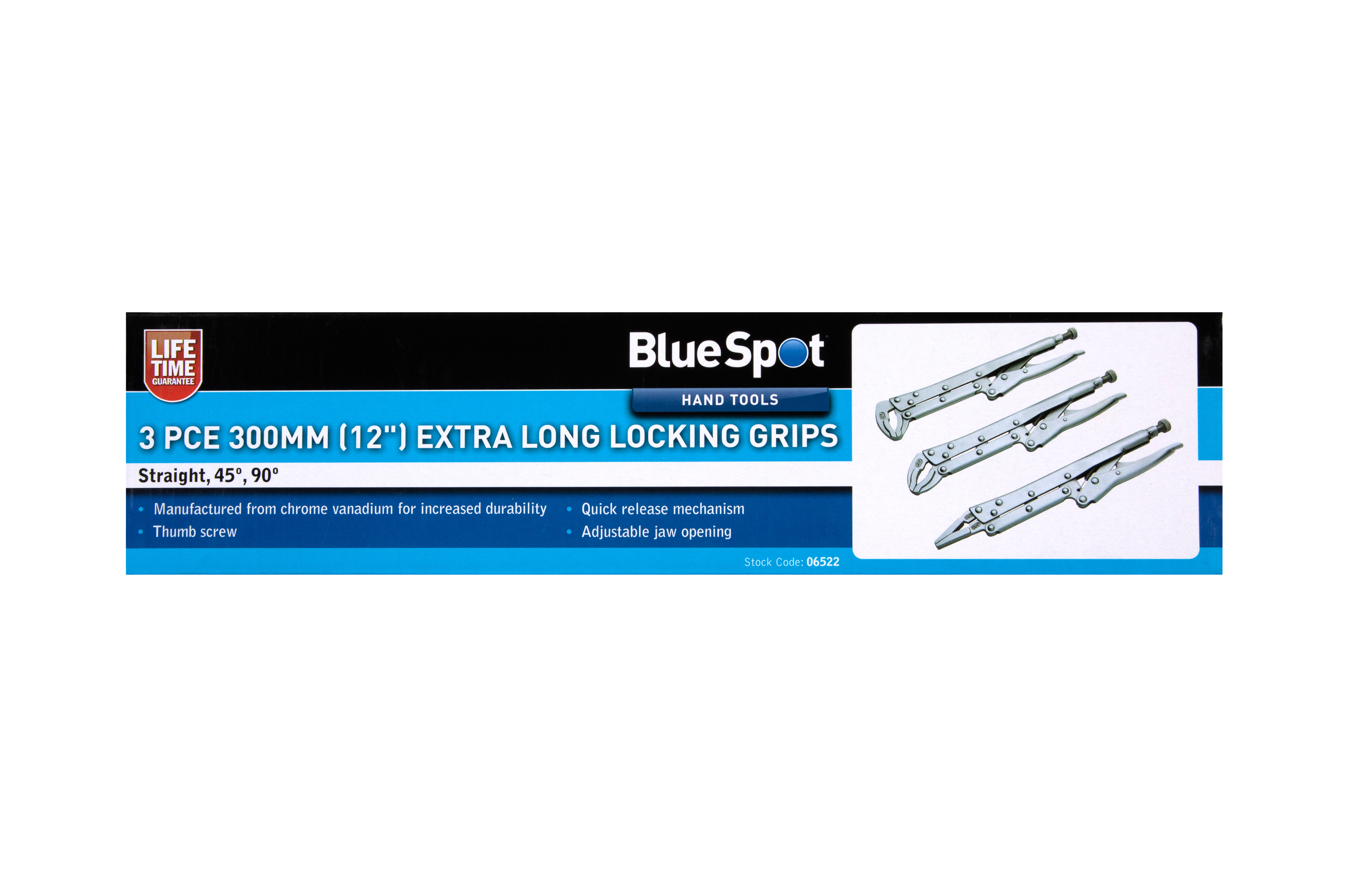 BLUESPOT 3pc Extra Locking Grip Pliers Vise-Grip Set