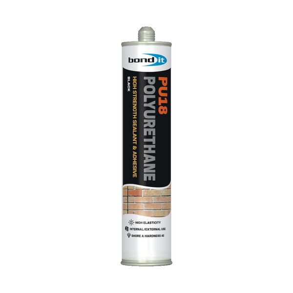 Bond It PU18 Polyurethane Adhesive Sealant 310ml Black Cartridge Bond Seal