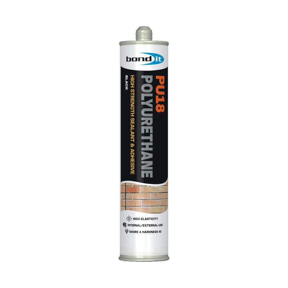 Bond It PU18 Polyurethane Adhesive Sealant 310ml Black Cartridge Bond Seal
