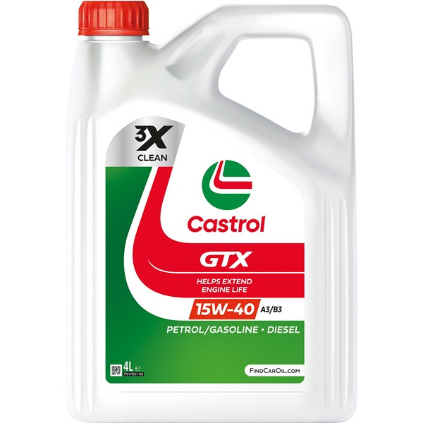 Castrol GTX 15W-40 A3/B3 Engine Oil 4L