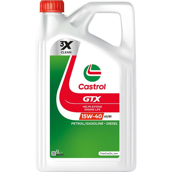 Castrol GTX 15W-40 A3/B3 Engine Oil 5L