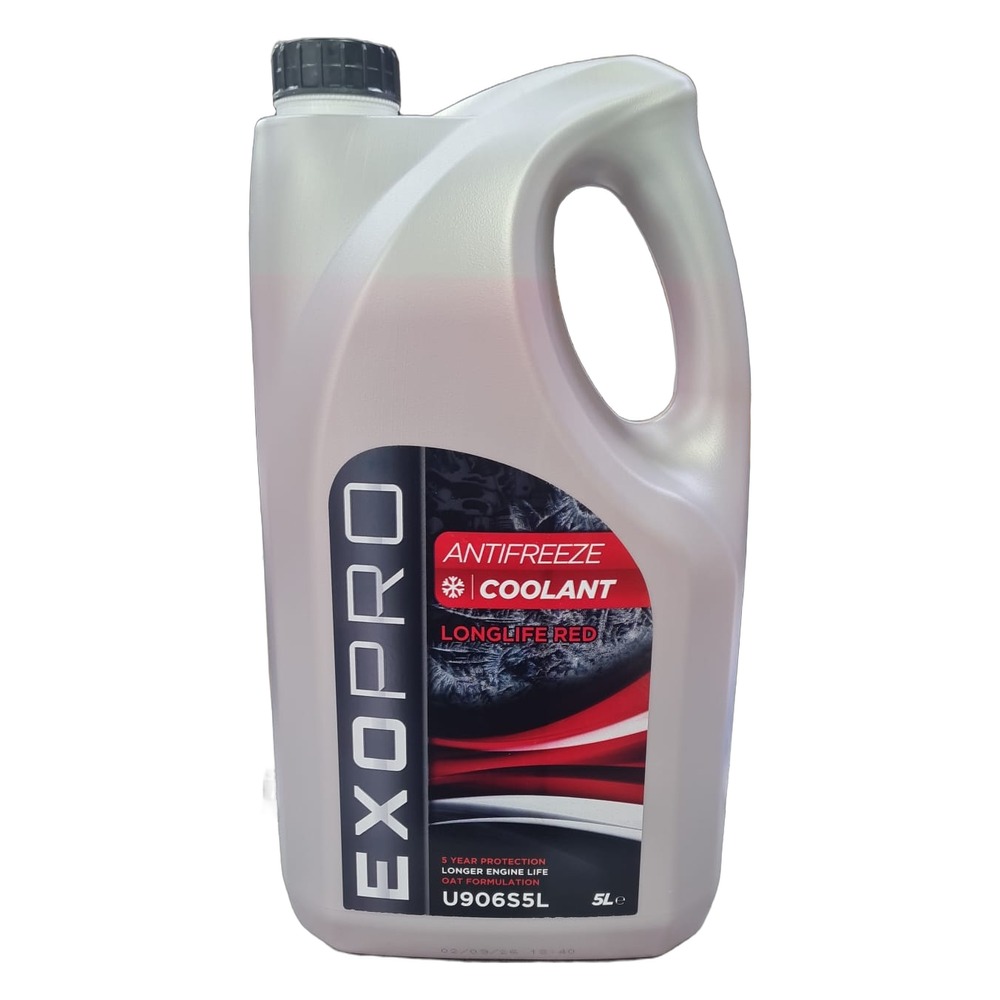 ExoPro U906S5L Longlife Red Antifreeze Coolant 5L OAT 5 Year Protection