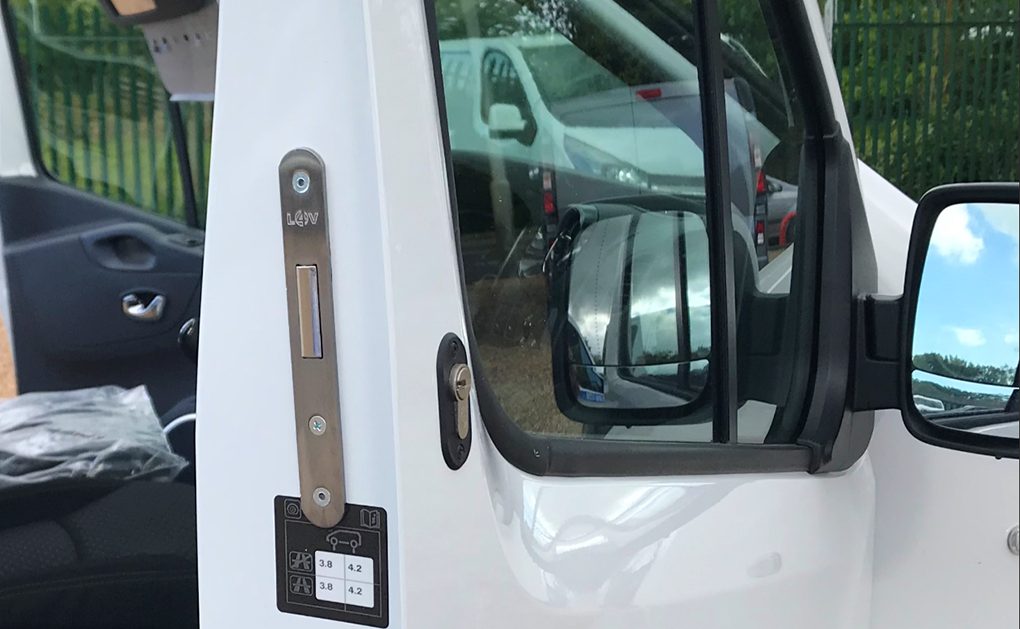 A van deadlock fitted to a cab door