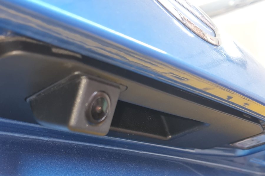 A reversing camera fitted in the boot handle of a Mercedes A-Class